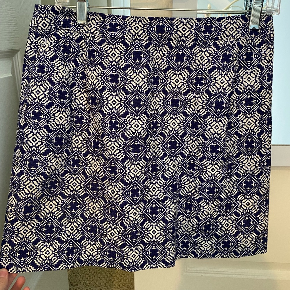 J. Crew blue and white floral skirt